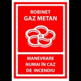 Indicator pentru robinet gaz metan manevrare numai in caz de incendiu